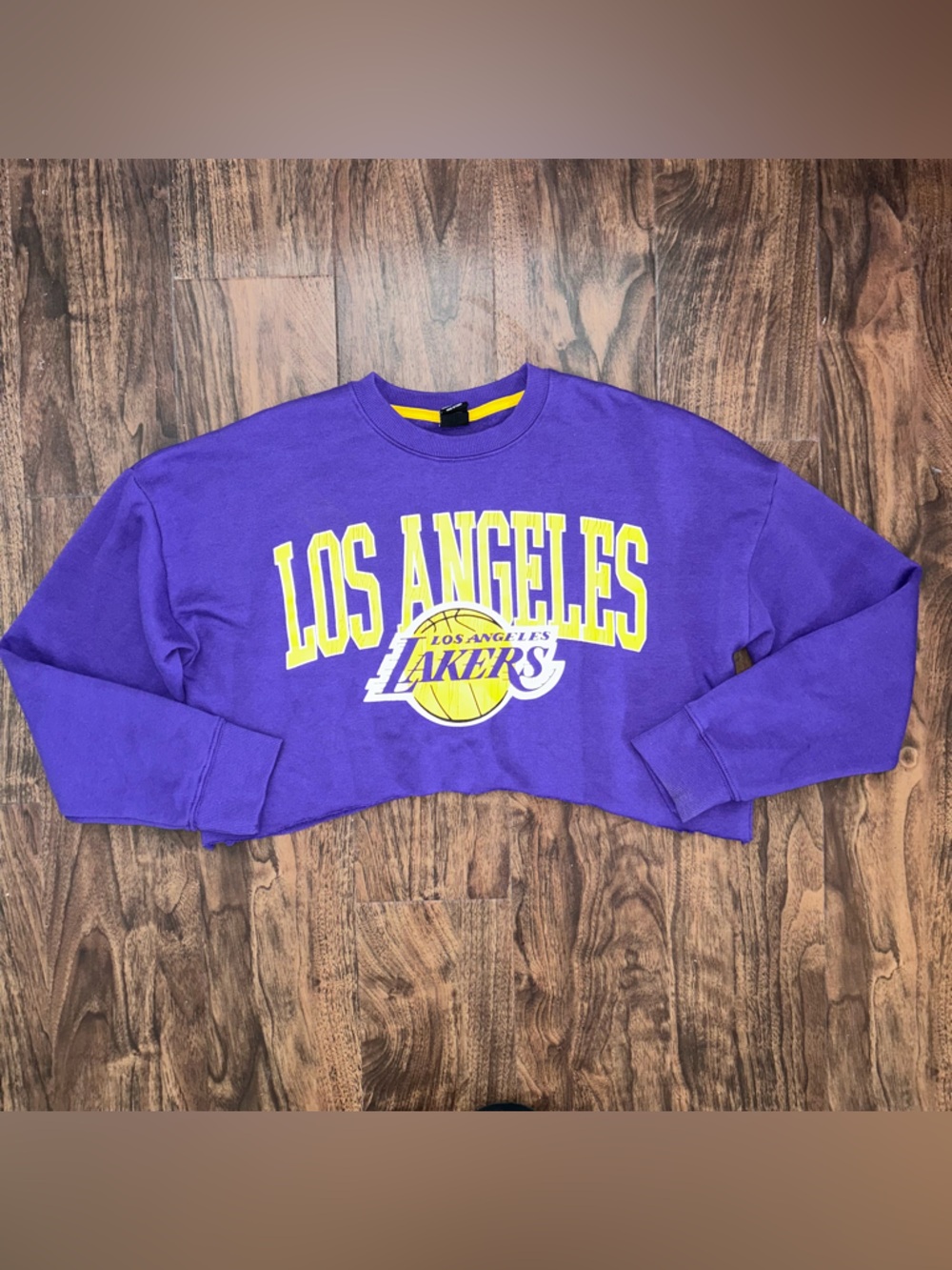 Los Angeles Lakers Purple Cropped Crewneck Sweatshirt